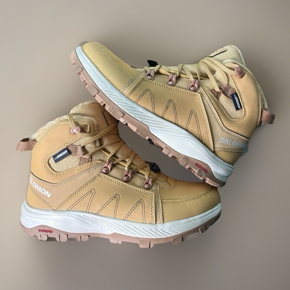 *NEW Women Size 9.5 Clima Salomon Outchill Boots Thinsulate Taffy Almond Milk